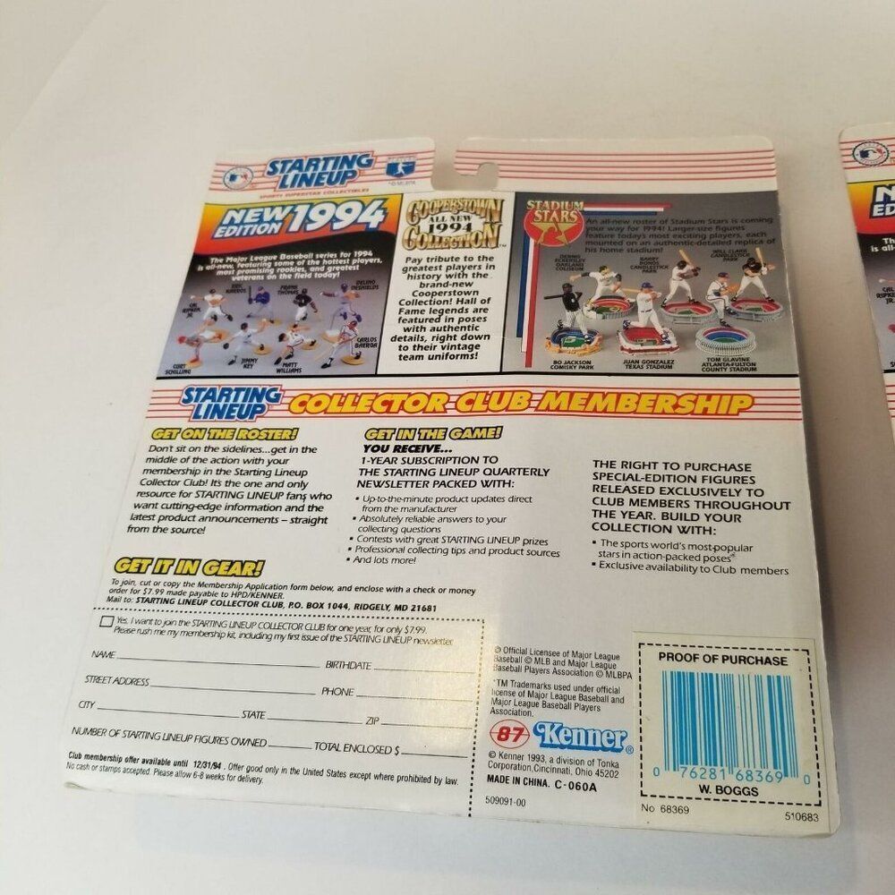 MLB Starting Lineup Wade Boggs New York Yankees 1994 Toronto Blue Jay Joe Carter - Picture 5 of 7